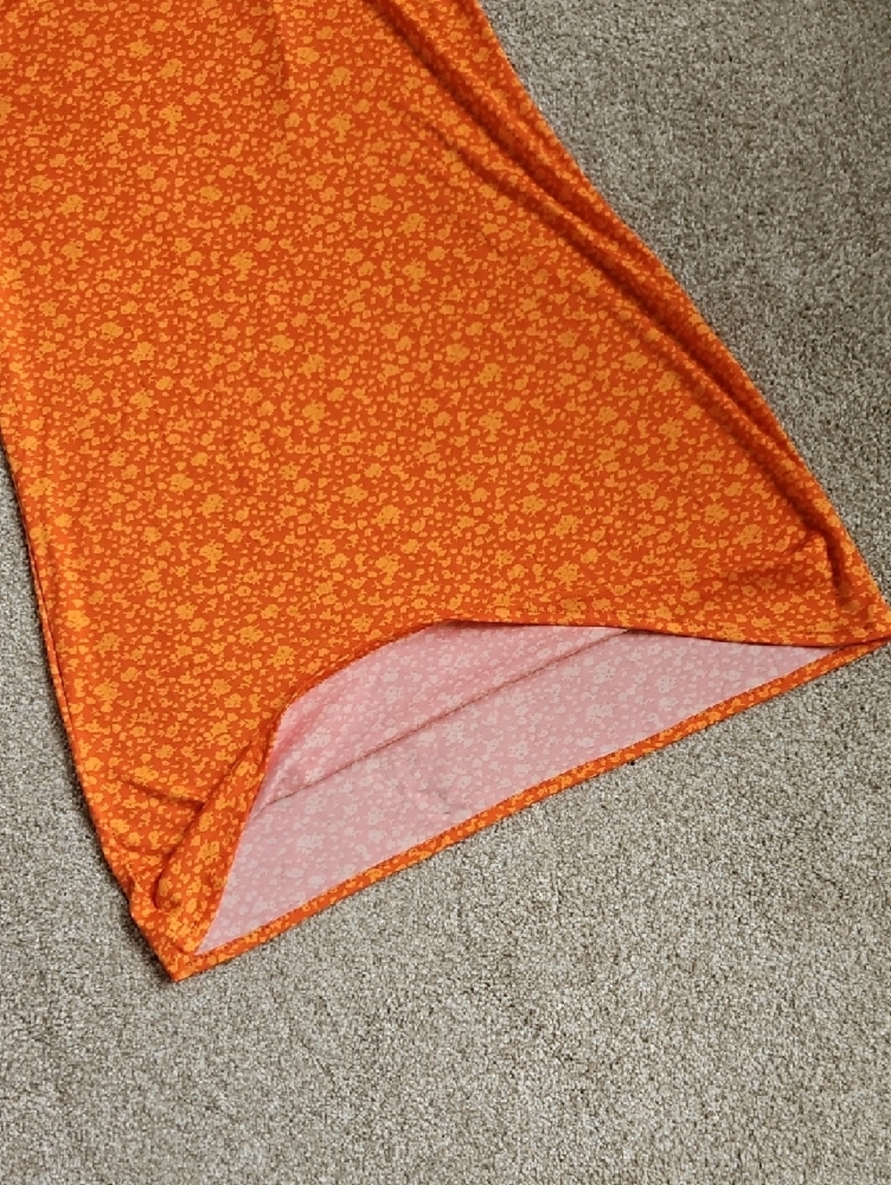 Orange Floral Slip Dress - Picture 4 of 8